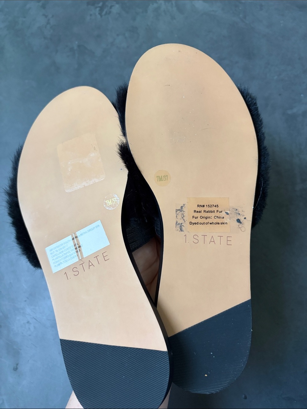 New 1. State Rabbit Fur Slides - Picture 4 of 5